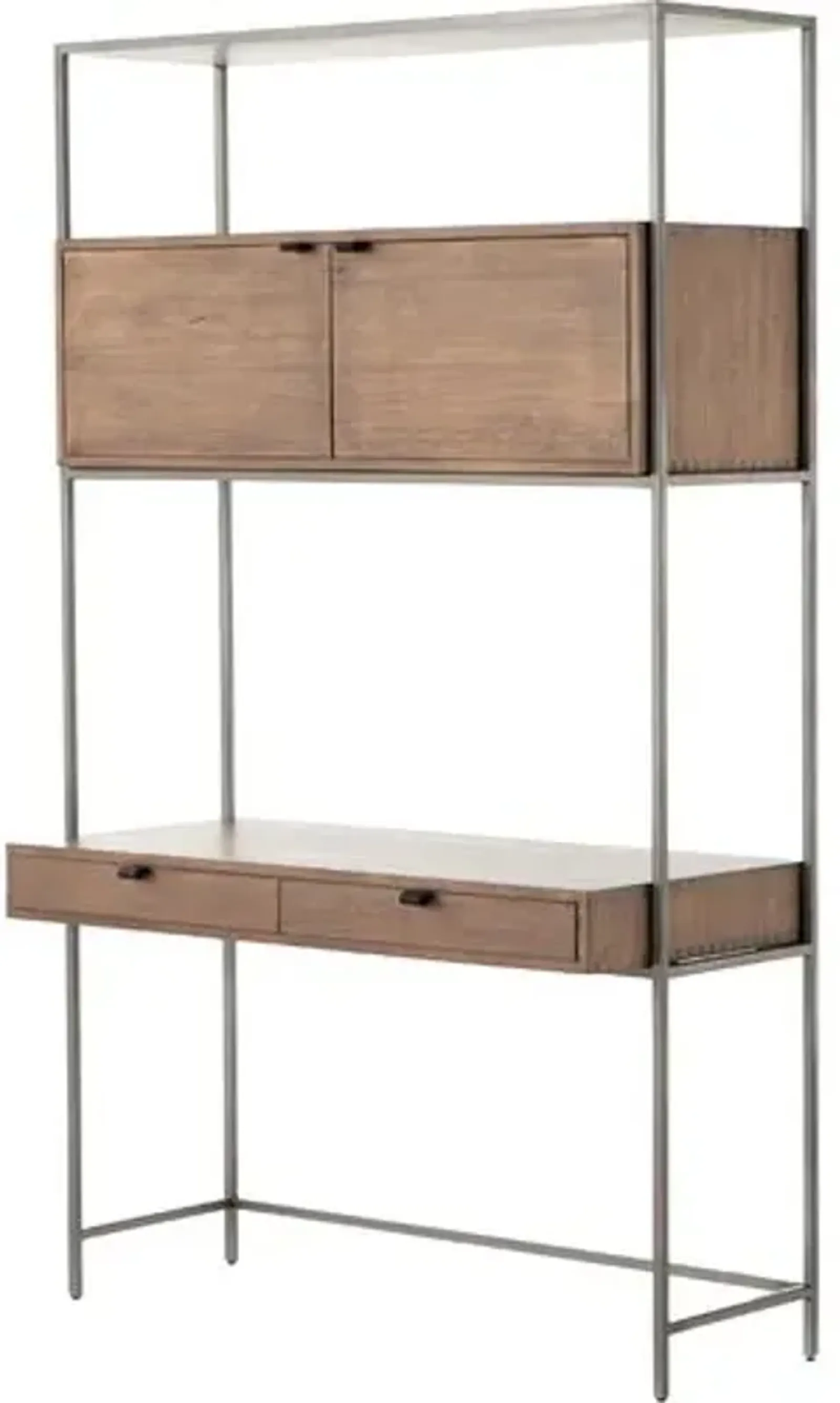 Drew Modular Wall Desk - Iron/Auburn - Brown