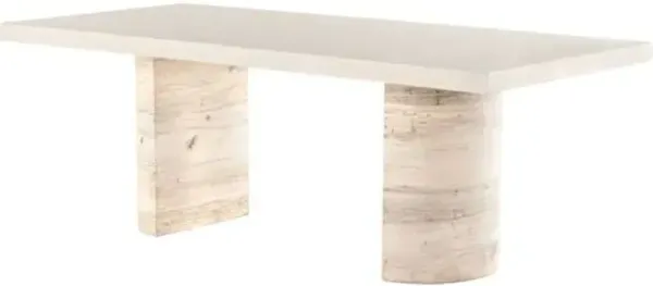 Freya 84" Dining Table - Bleached Spalted Oak