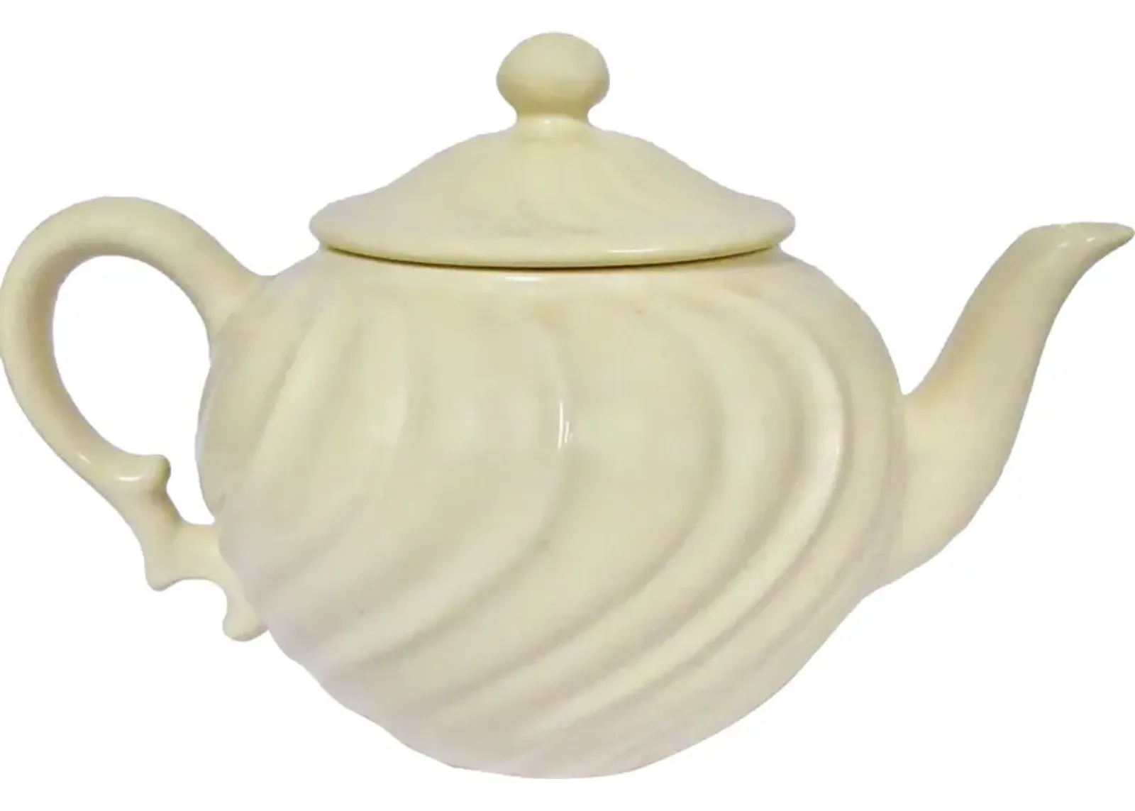 1940s Gladding McBean Swirl Teapot - The Emporium Ltd. - White