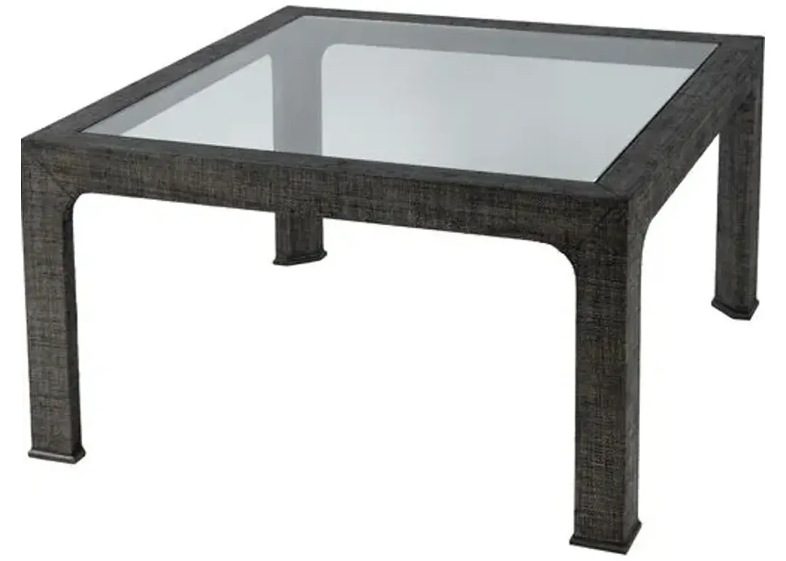 Kos Raffia Glass Coffee Table - Clear