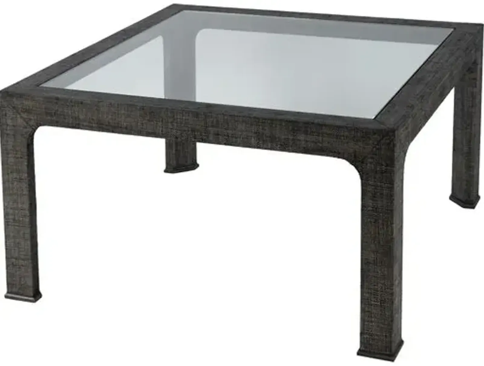 Kos Raffia Glass Coffee Table - Clear