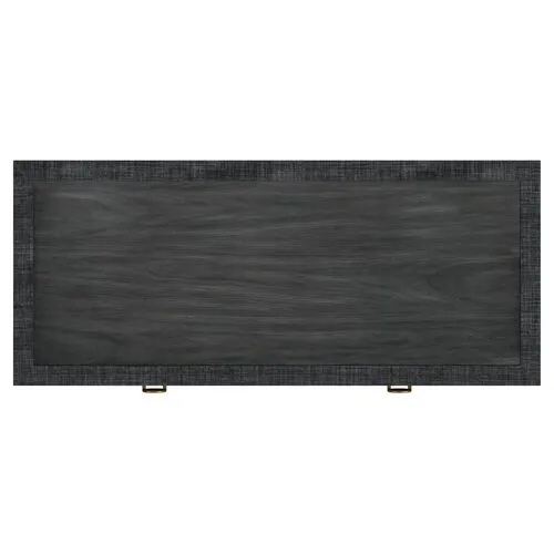 Kos Raffia 2-Drawer Desk - Charcoal - Gray