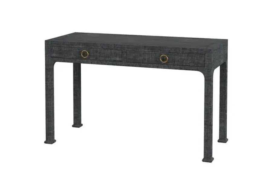 Kos Raffia 2-Drawer Desk - Gray