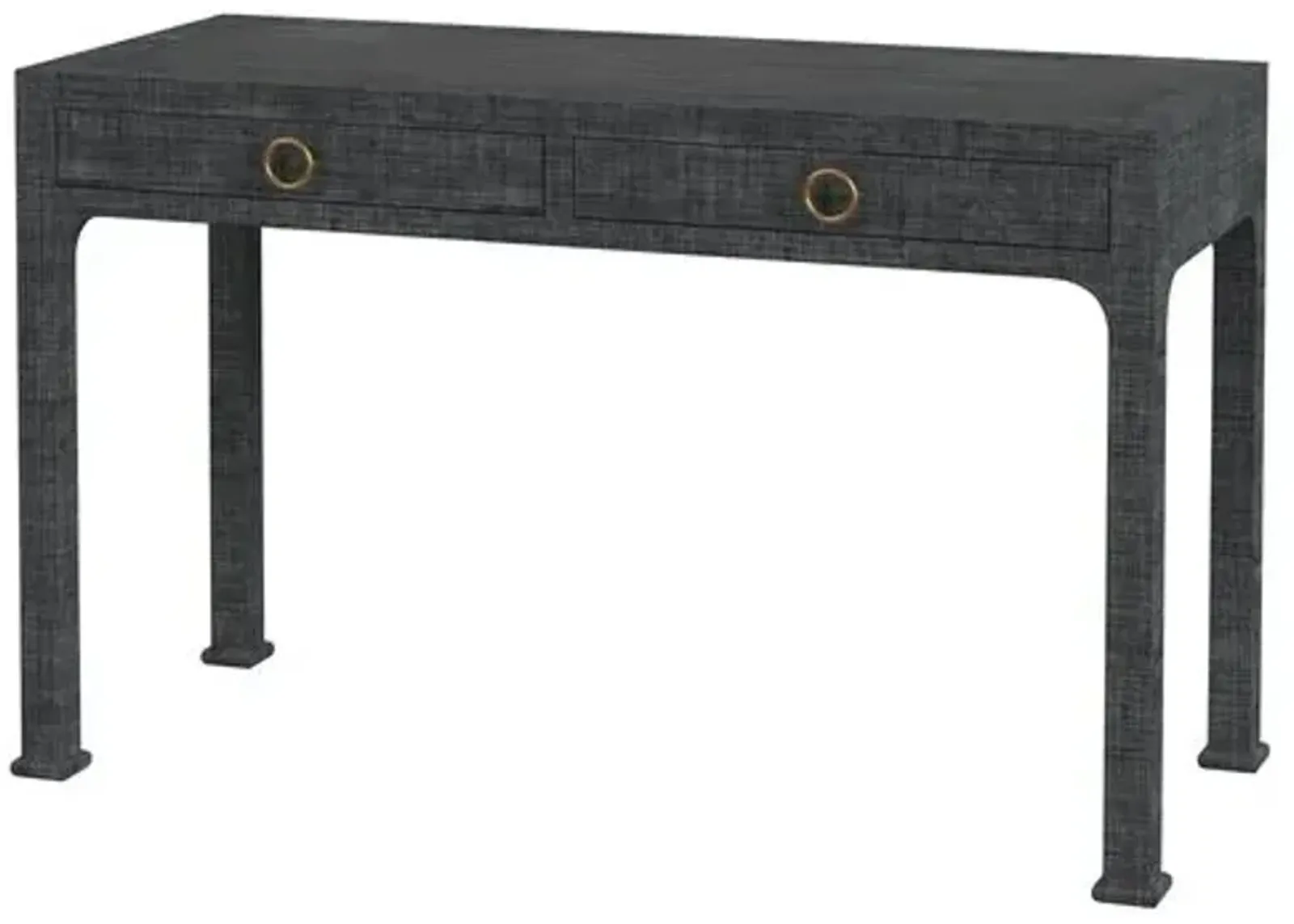 Kos Raffia 2-Drawer Desk - Gray