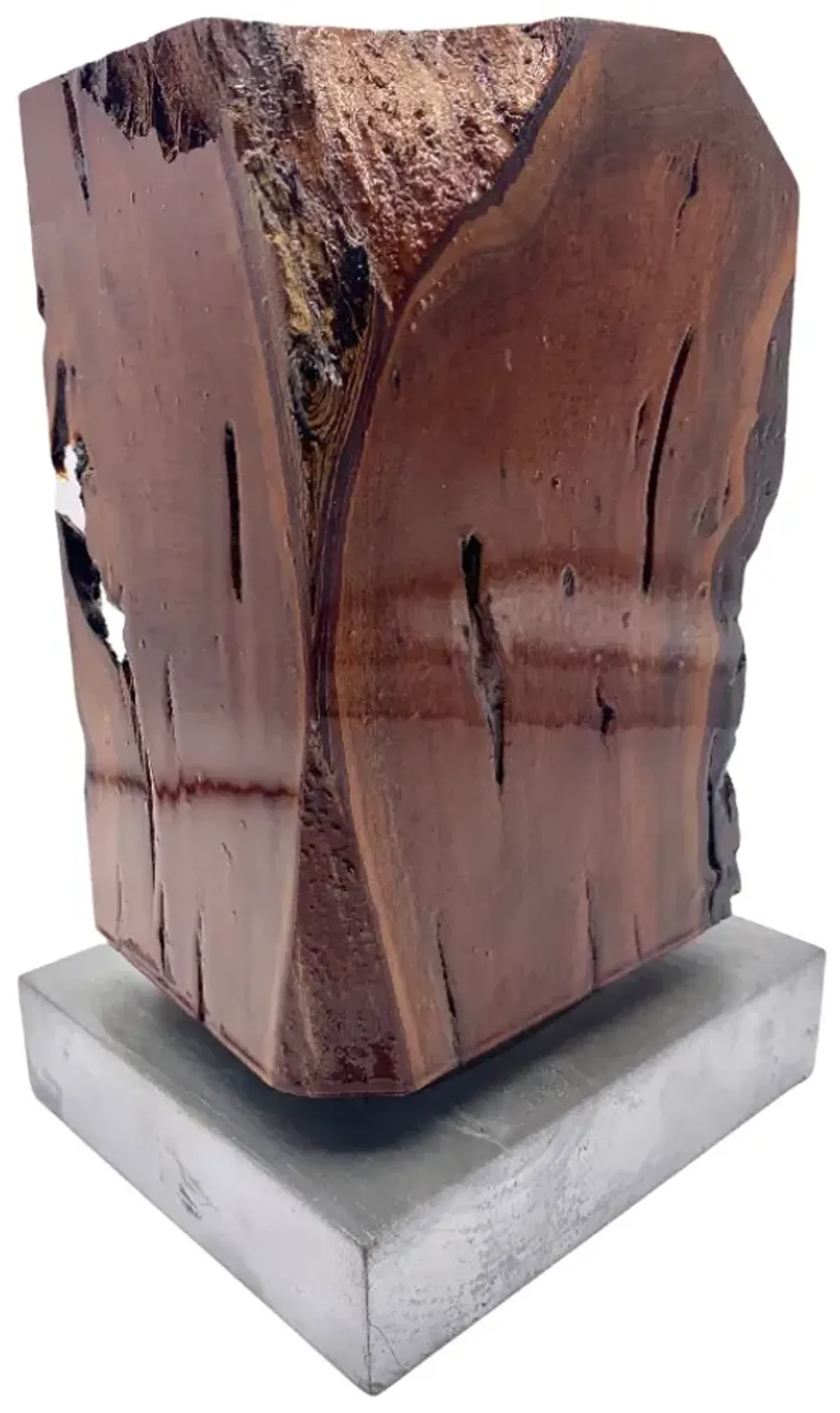 High-Gloss Knotted Wood Sculpture