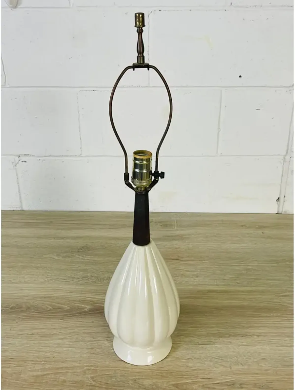 1960s White Ceramic Table Lamp - 2-b-Modern