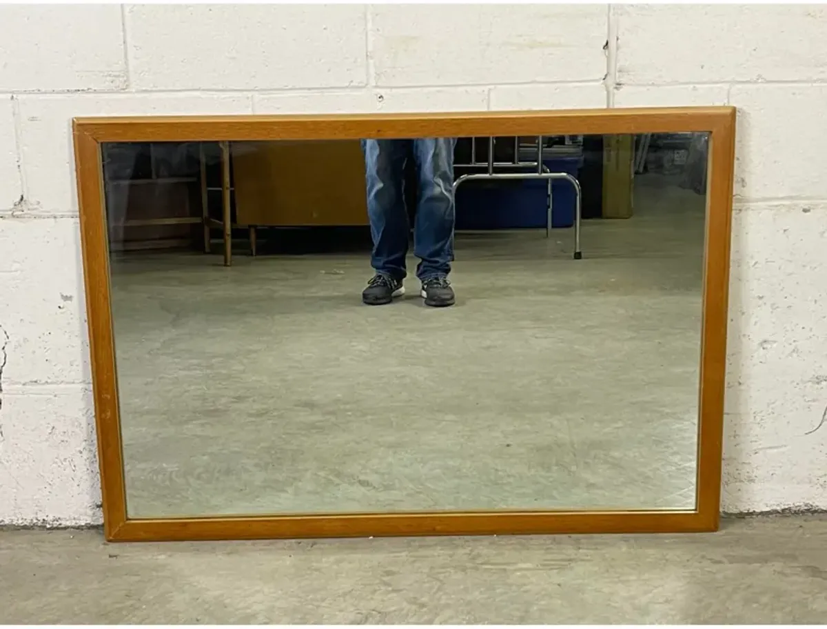 1950s Oak Wood & Painted Wall Mirror - 2-b-Modern