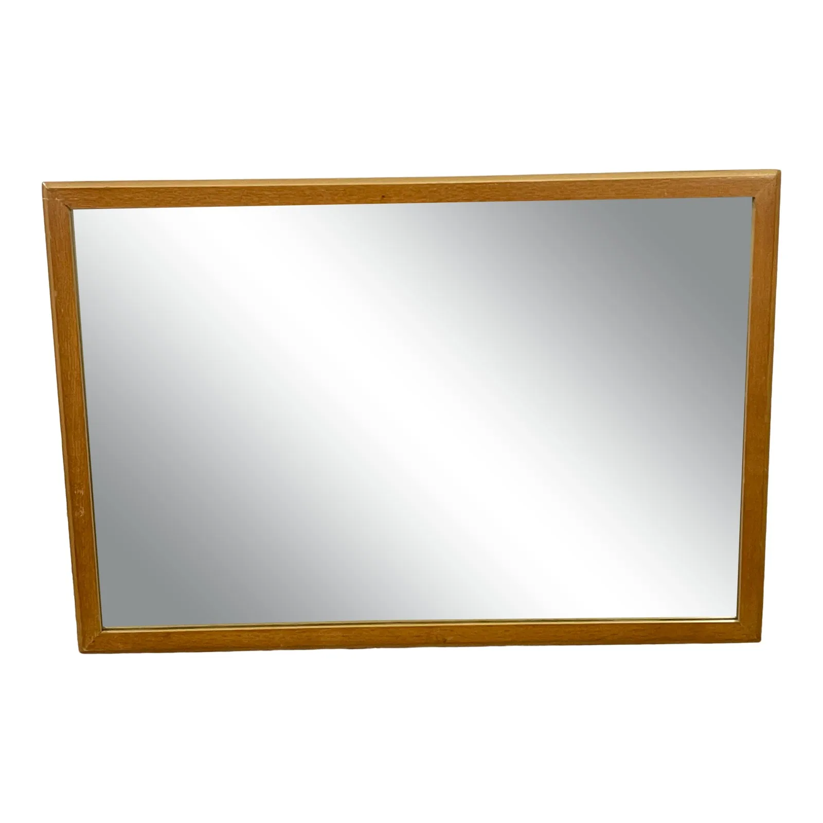 1950s Oak Wood & Painted Wall Mirror - 2-b-Modern