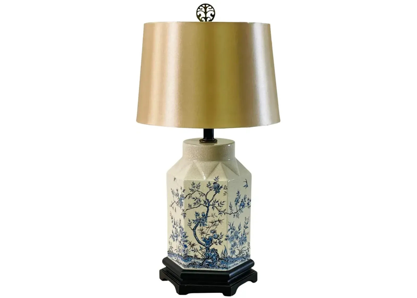 1950s Chinoiserie Ceramic Table Lamp - 2-b-Modern