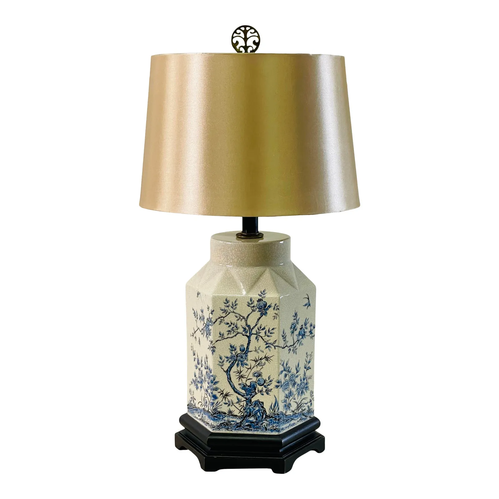 1950s Chinoiserie Ceramic Table Lamp - 2-b-Modern