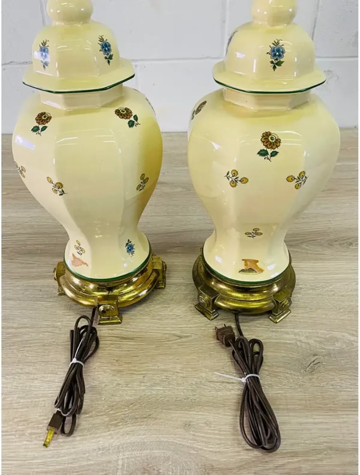 1970s Ceramic Urn Style Table Lamps - Pr - 2-b-Modern