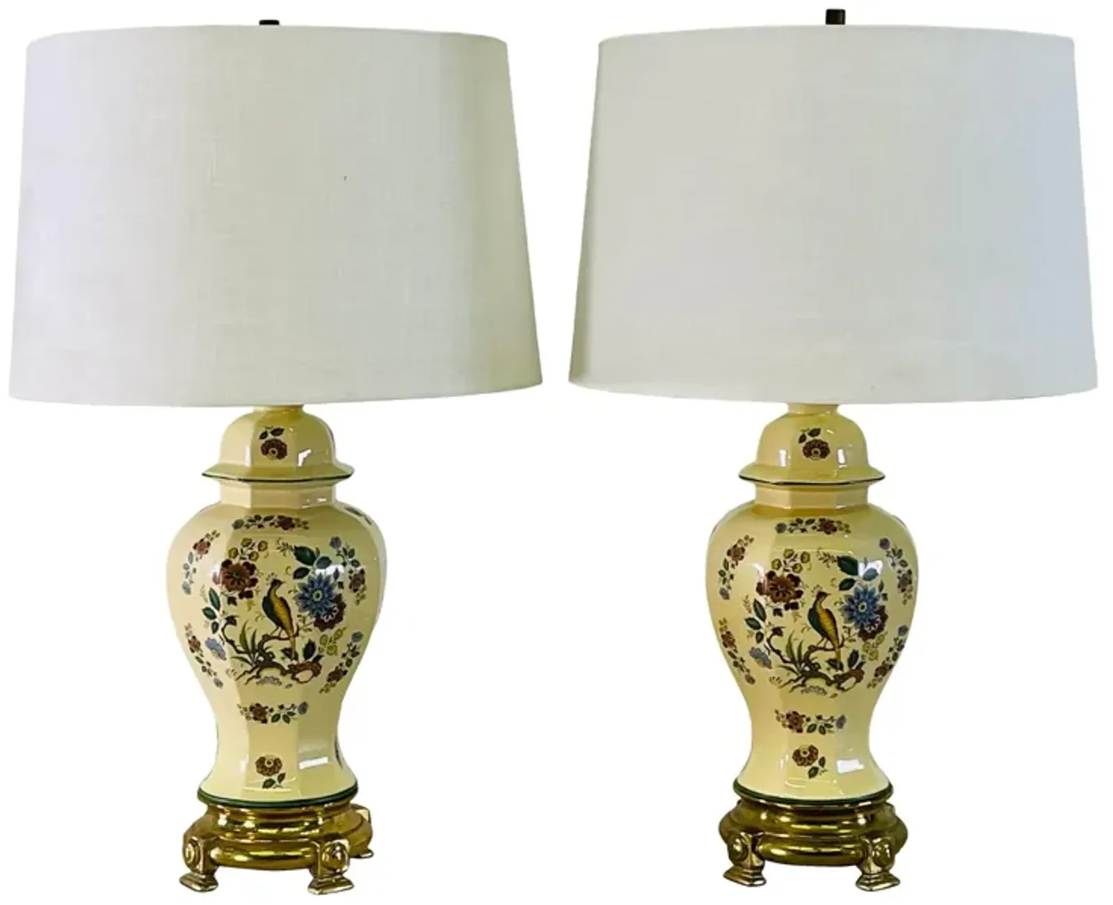 1970s Ceramic Urn Style Table Lamps - Pr - 2-b-Modern