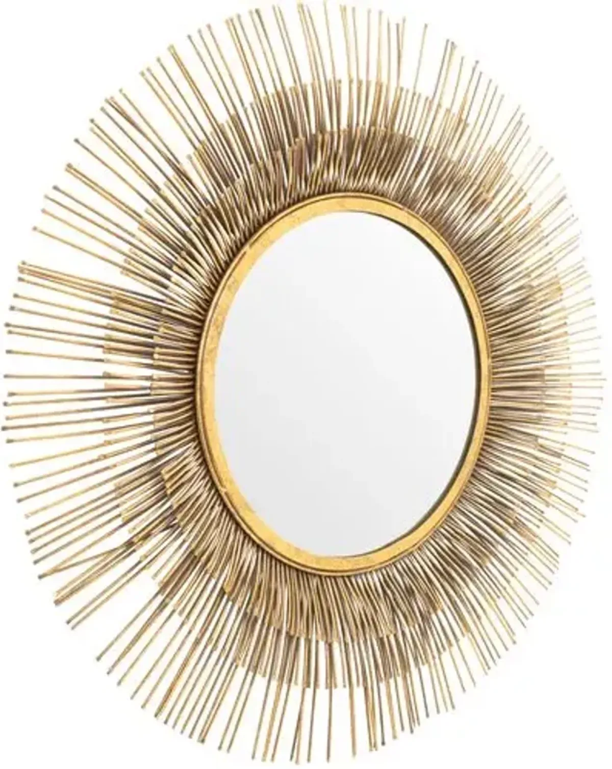 Faith Sunburst Round Wall Mirror - Gold