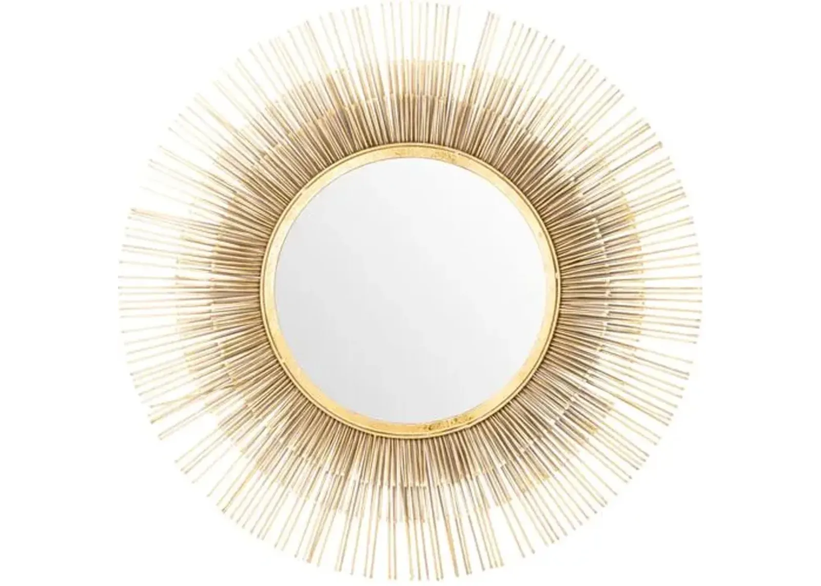 Faith Sunburst Round Wall Mirror - Gold