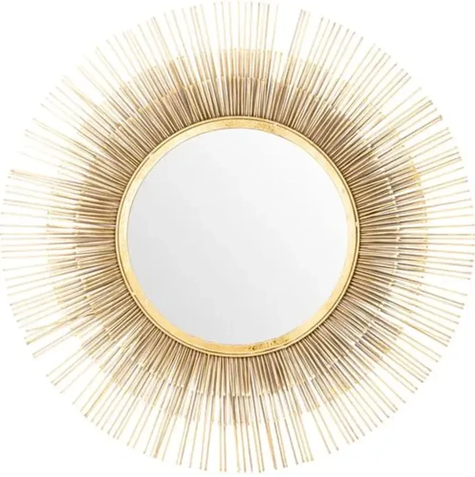 Faith Sunburst Round Wall Mirror - Gold