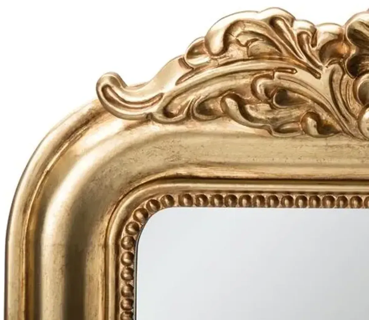 Emma Carved Crowned Wall Mirror - Gold Leaf