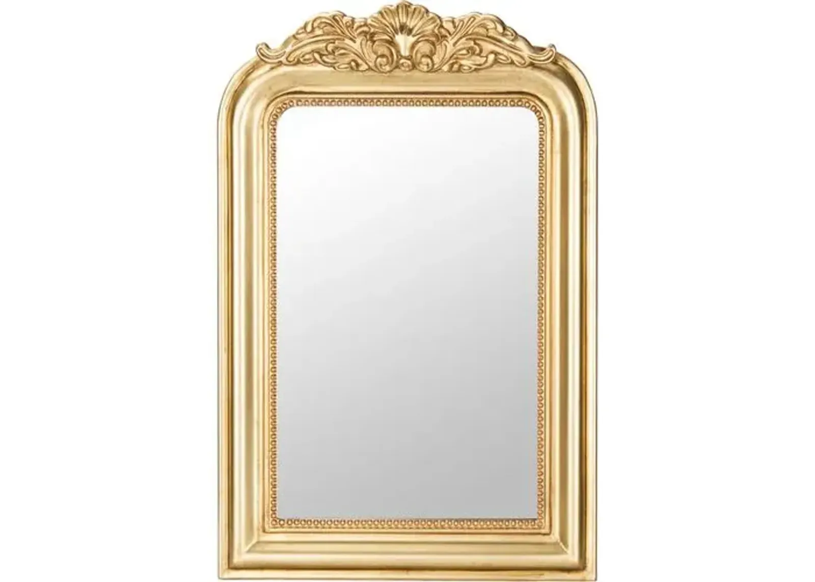 Emma Carved Crowned Wall Mirror - Gold Leaf