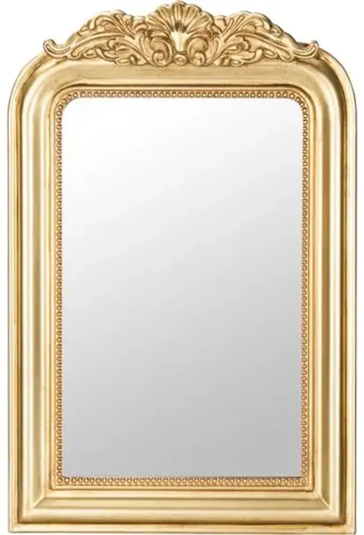 Emma Carved Crowned Wall Mirror - Gold Leaf