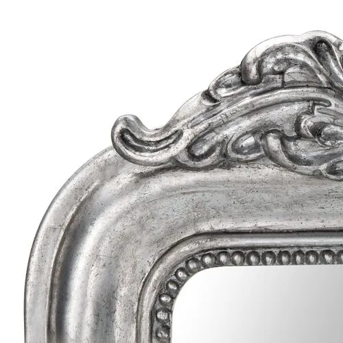 Emma Carved Crowned Wall Mirror - Silver Leaf