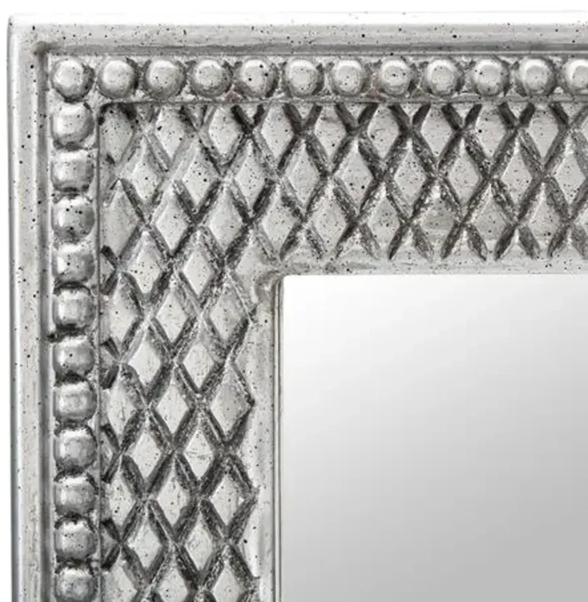 Chloe Carved Rectangular Wall Mirror - Silver Leaf