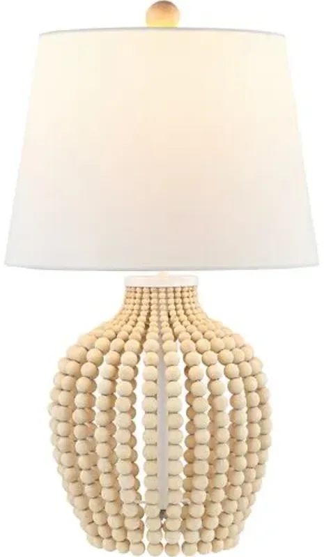 Rowan Beaded Table Lamp - Natural/White