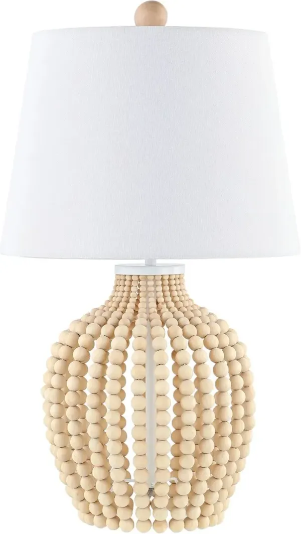 Rowan Beaded Table Lamp - Natural/White