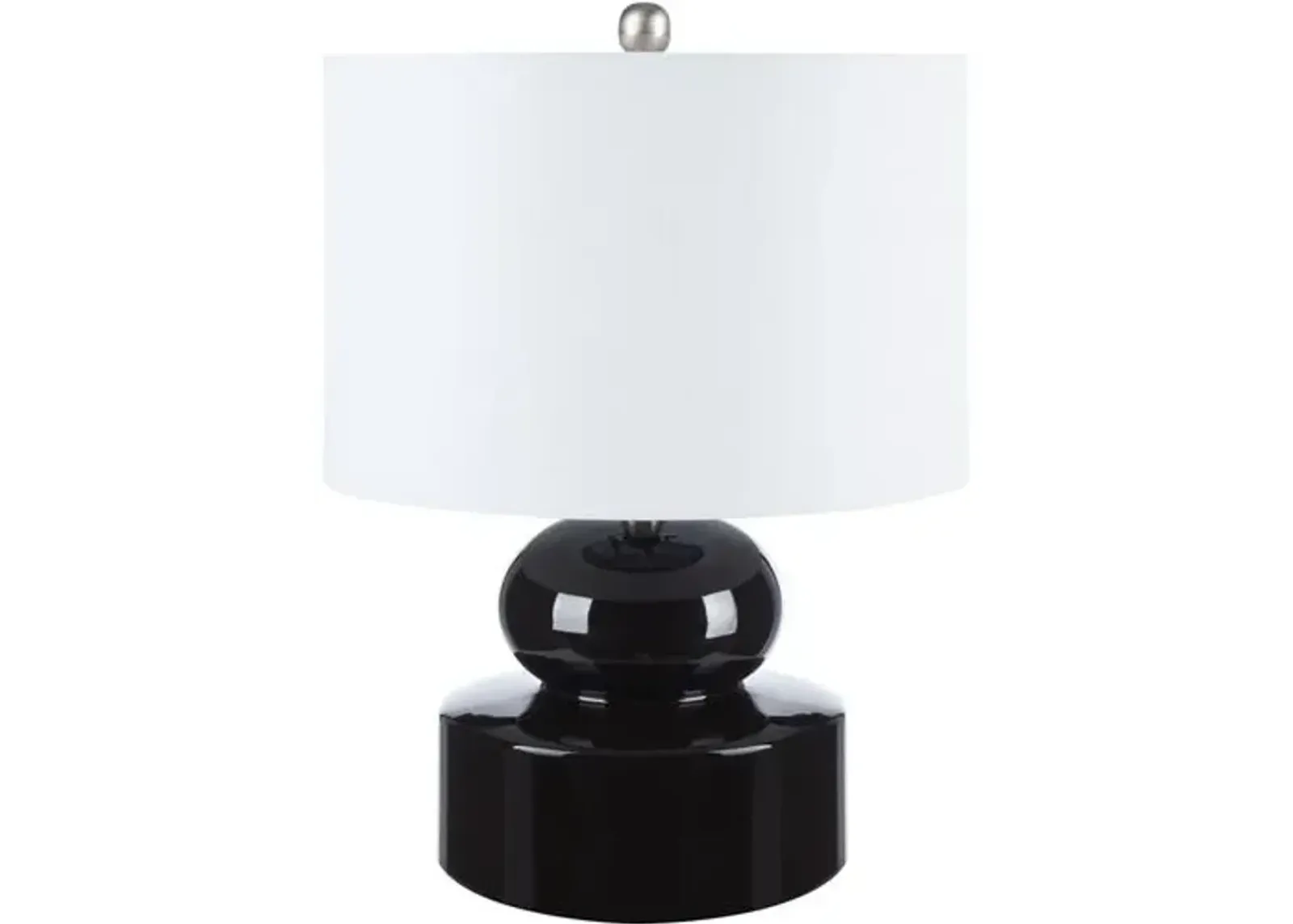 Lena Ceramic Table Lamp - Glossy Black