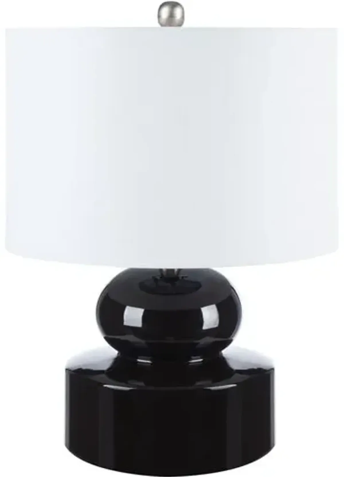 Lena Ceramic Table Lamp - Glossy Black