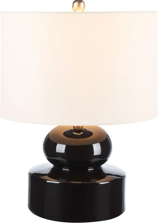Lena Ceramic Table Lamp - Glossy Black