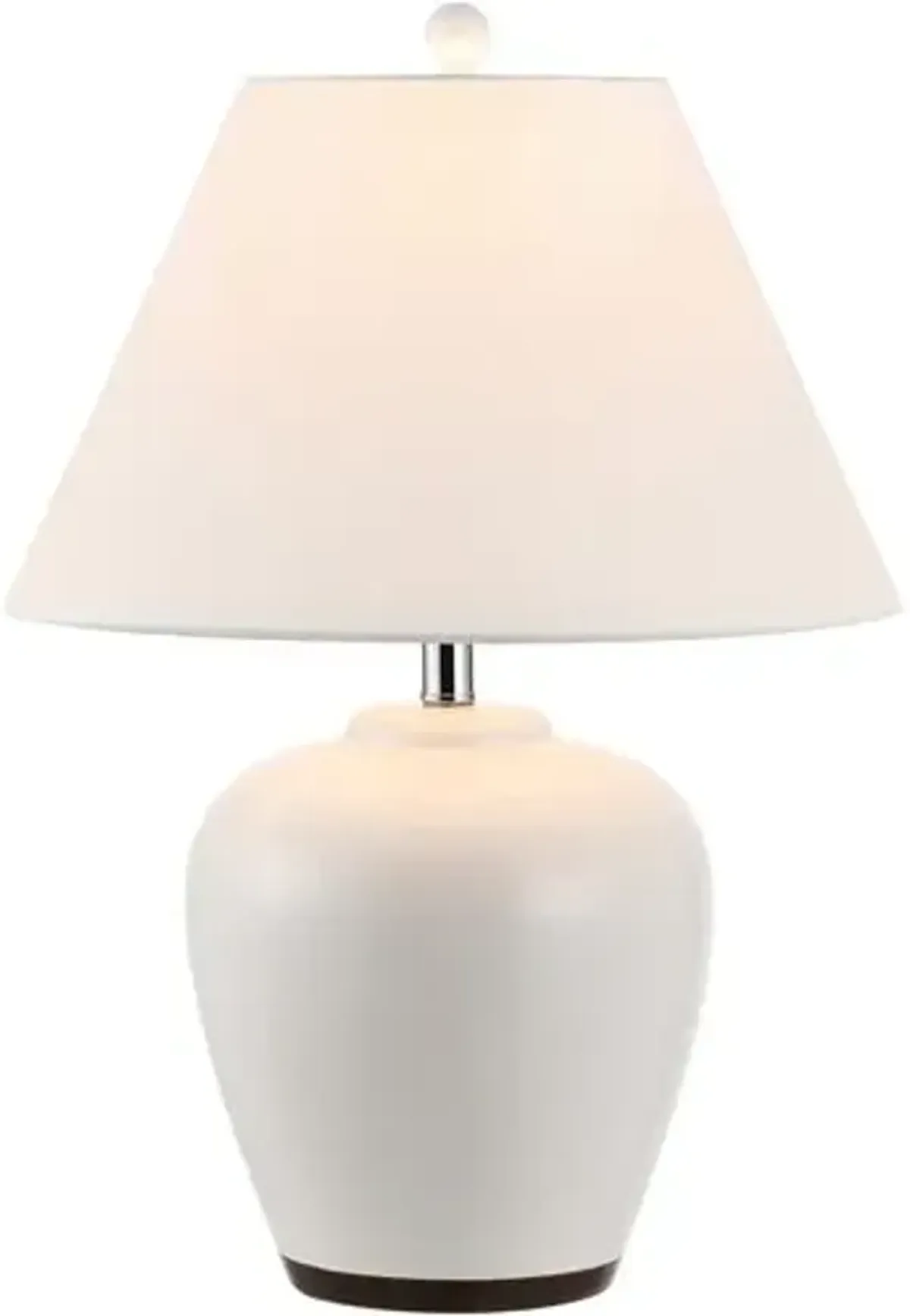 Ethan Ceramic Table Lamp - Ivory/Antique Brown