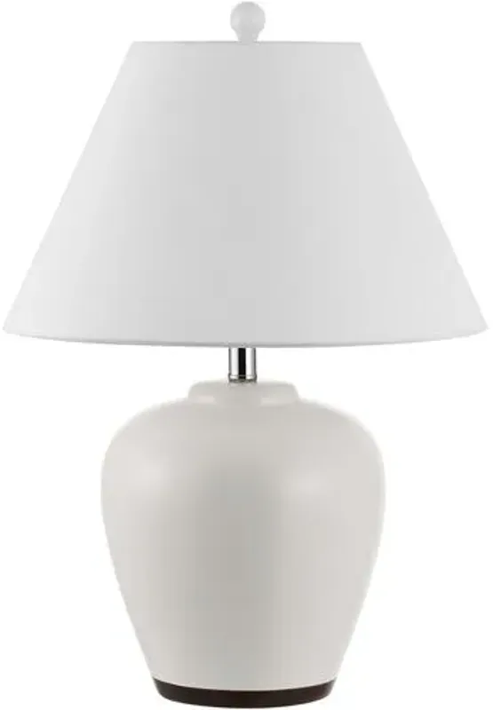 Ethan Ceramic Table Lamp - Ivory/Antique Brown