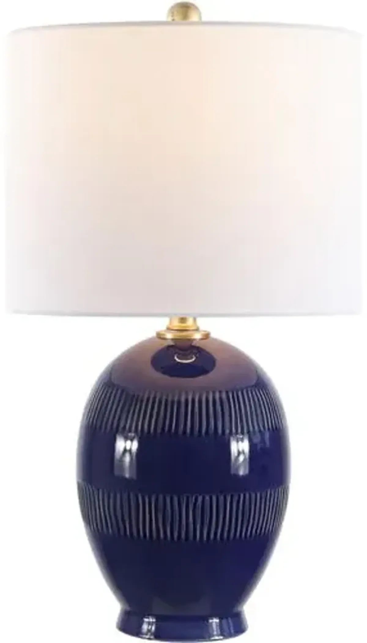 Linn Ceramic Table Lamp - Royal Blue Crackle