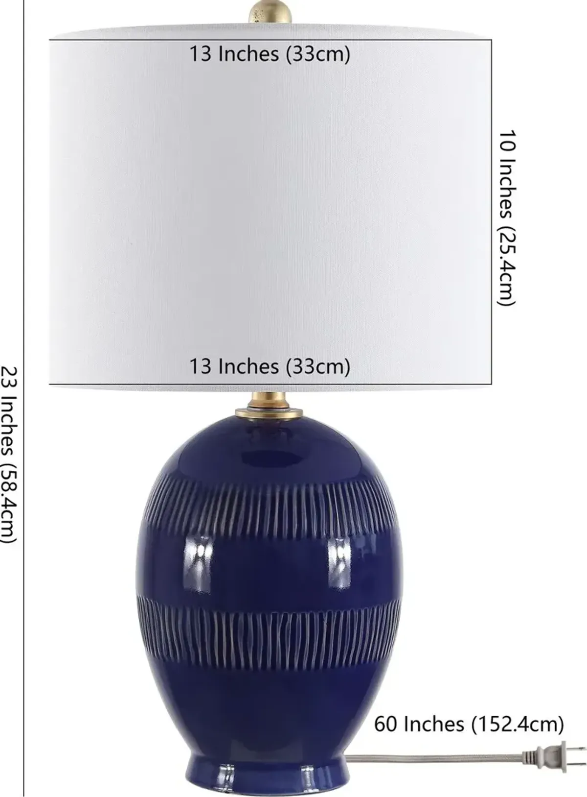 Linn Ceramic Table Lamp - Royal Blue Crackle