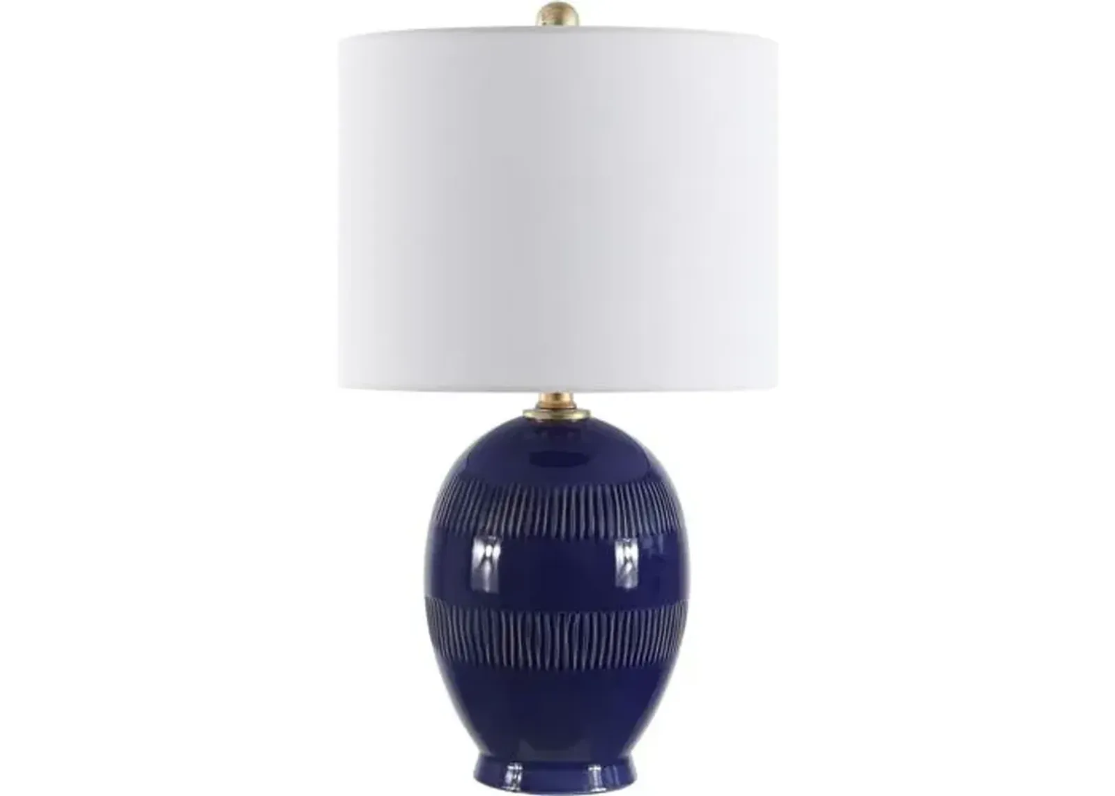 Linn Ceramic Table Lamp - Royal Blue Crackle