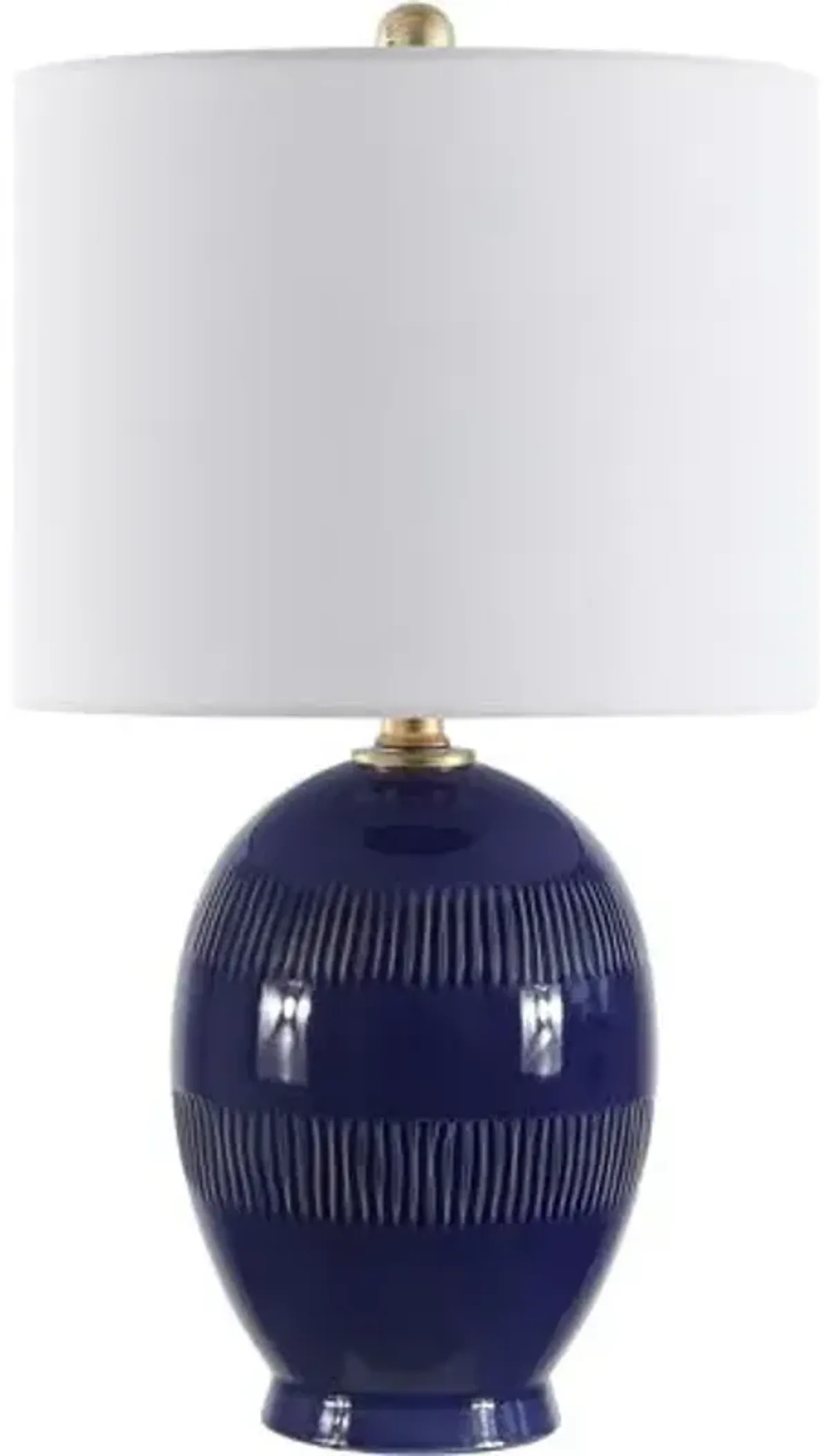 Linn Ceramic Table Lamp - Royal Blue Crackle