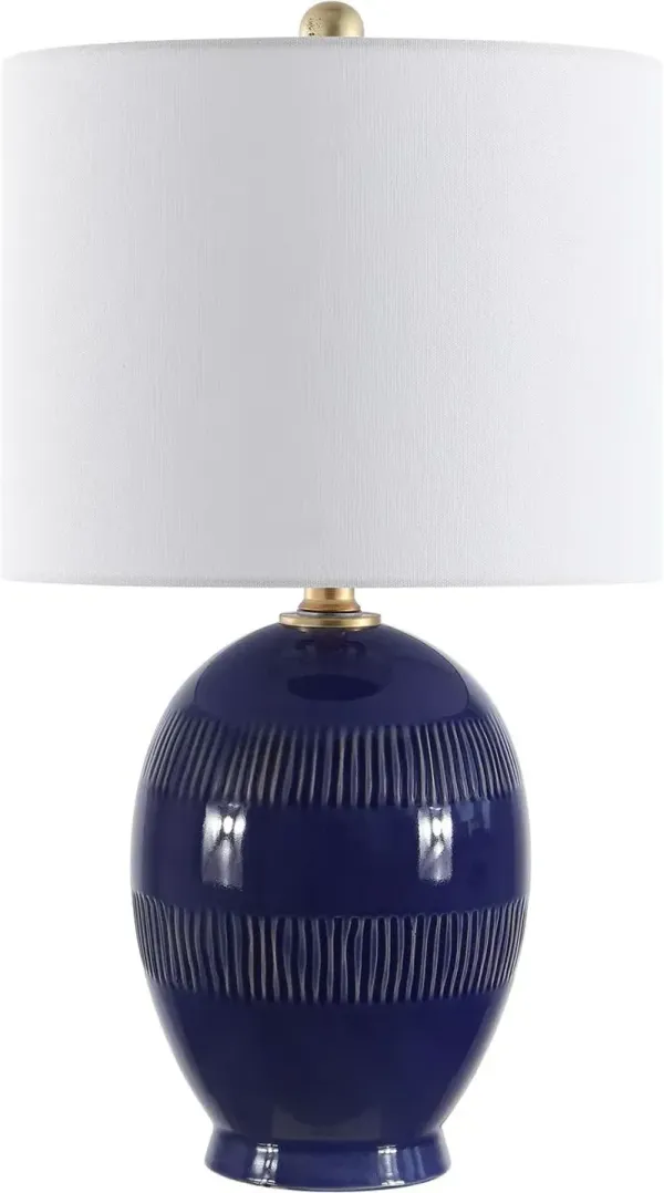Linn Ceramic Table Lamp - Royal Blue Crackle