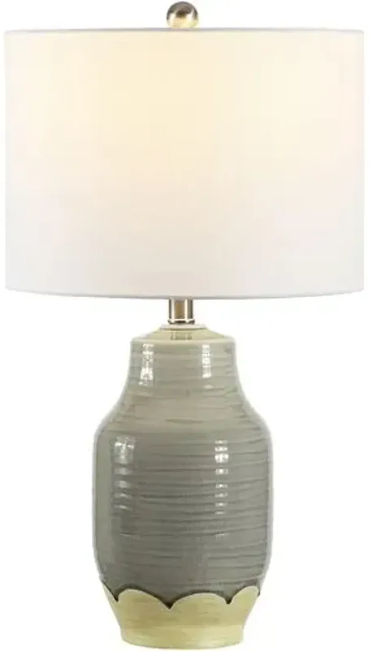 Rae Ceramic Table Lamp - Gray Reactive Glaze