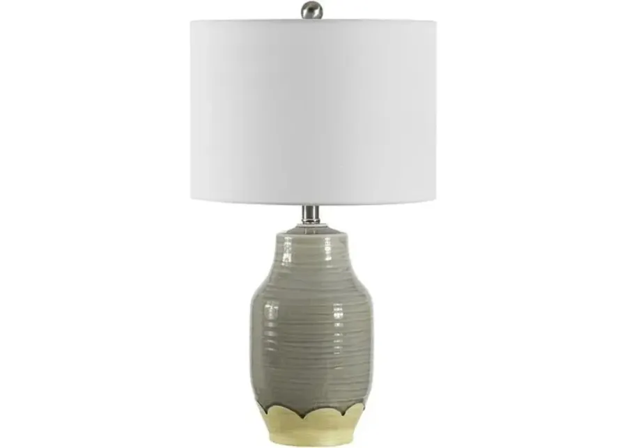 Rae Ceramic Table Lamp - Gray Reactive Glaze