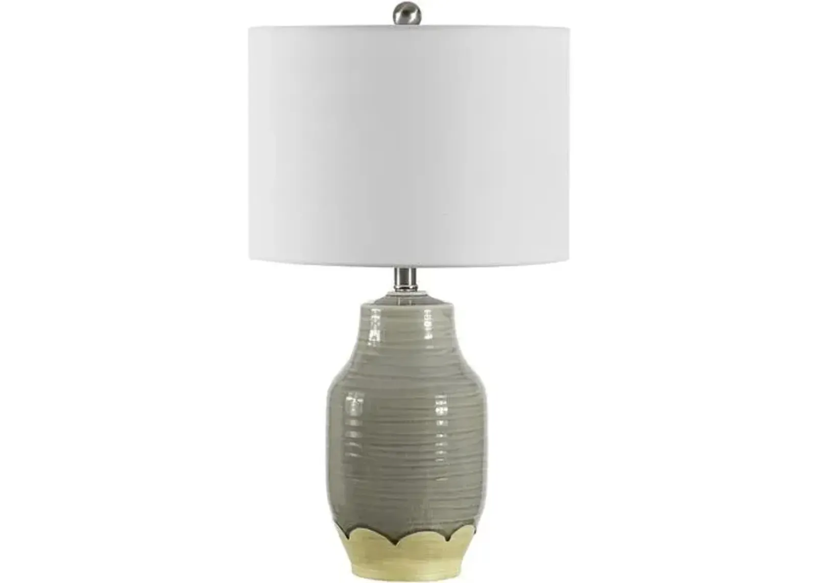 Rae Ceramic Table Lamp - Gray Reactive Glaze