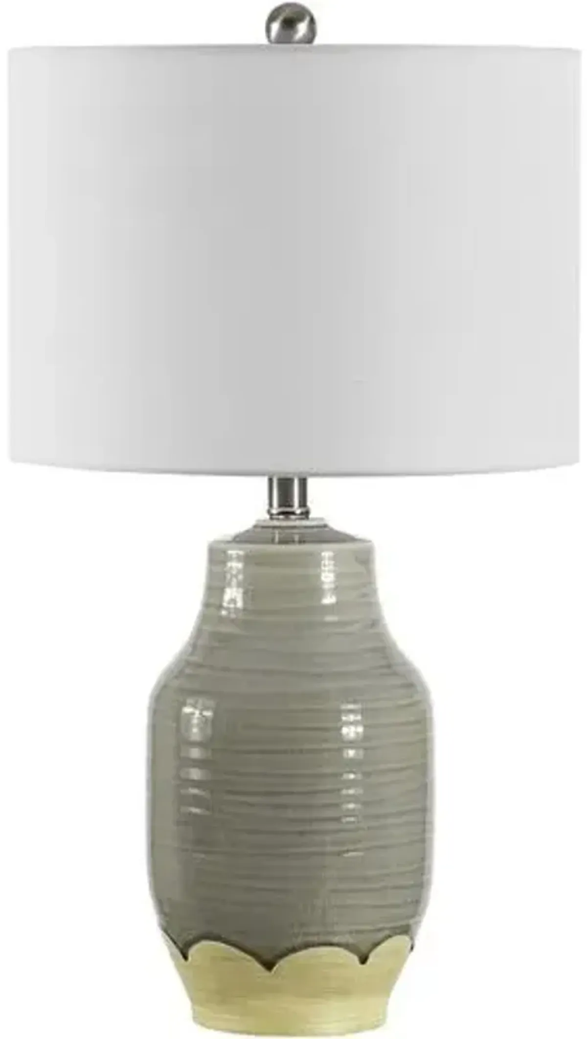 Rae Ceramic Table Lamp - Gray Reactive Glaze