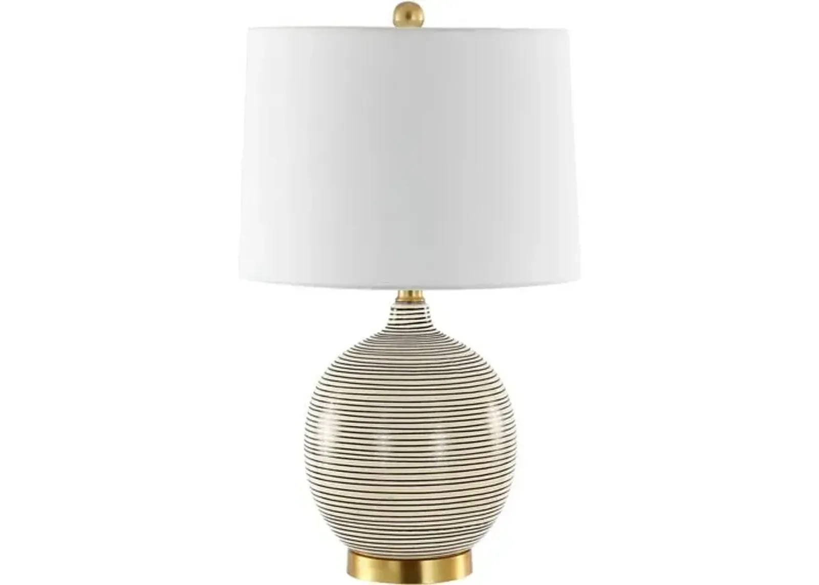 Kia Ceramic Table Lamp - Gray Stripe