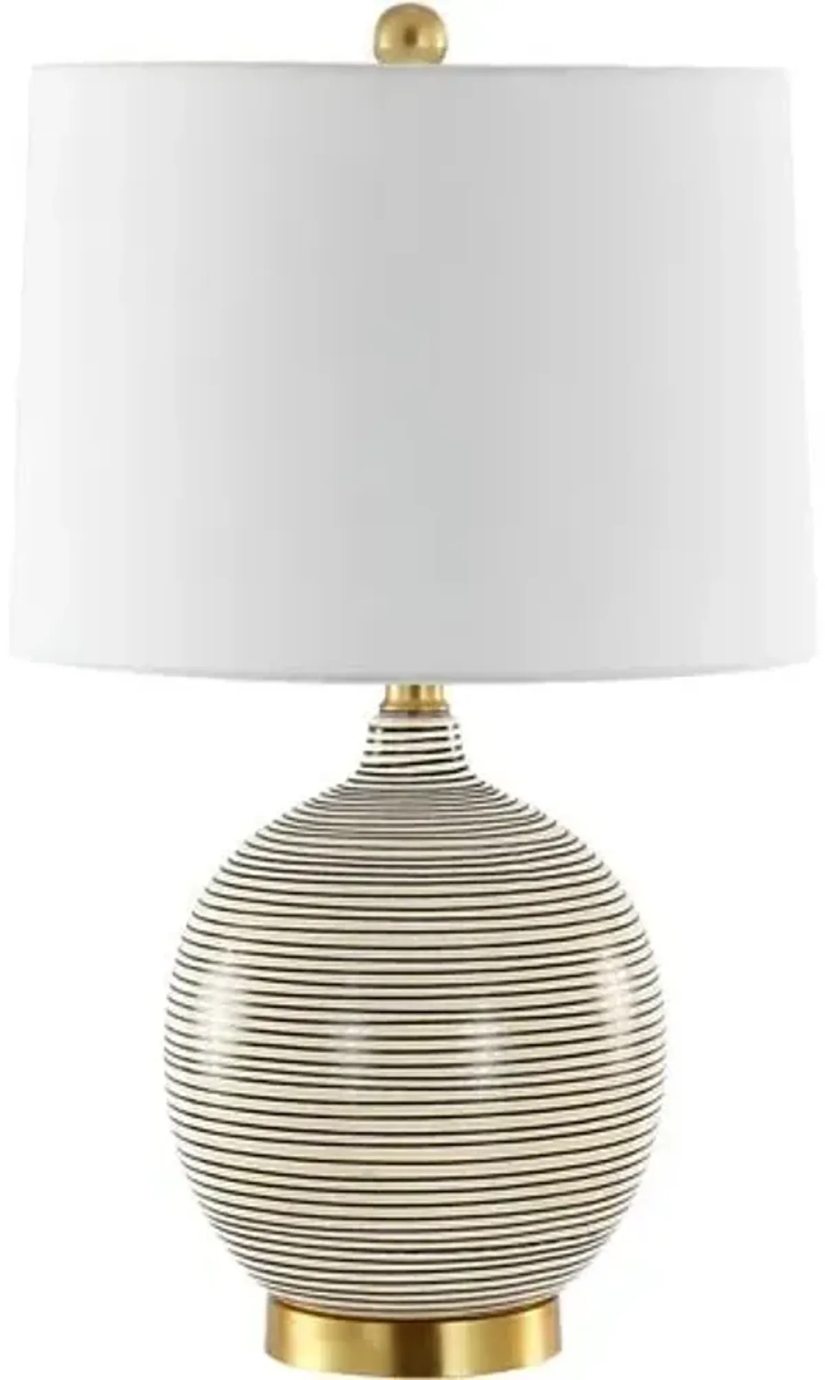 Kia Ceramic Table Lamp - Gray Stripe