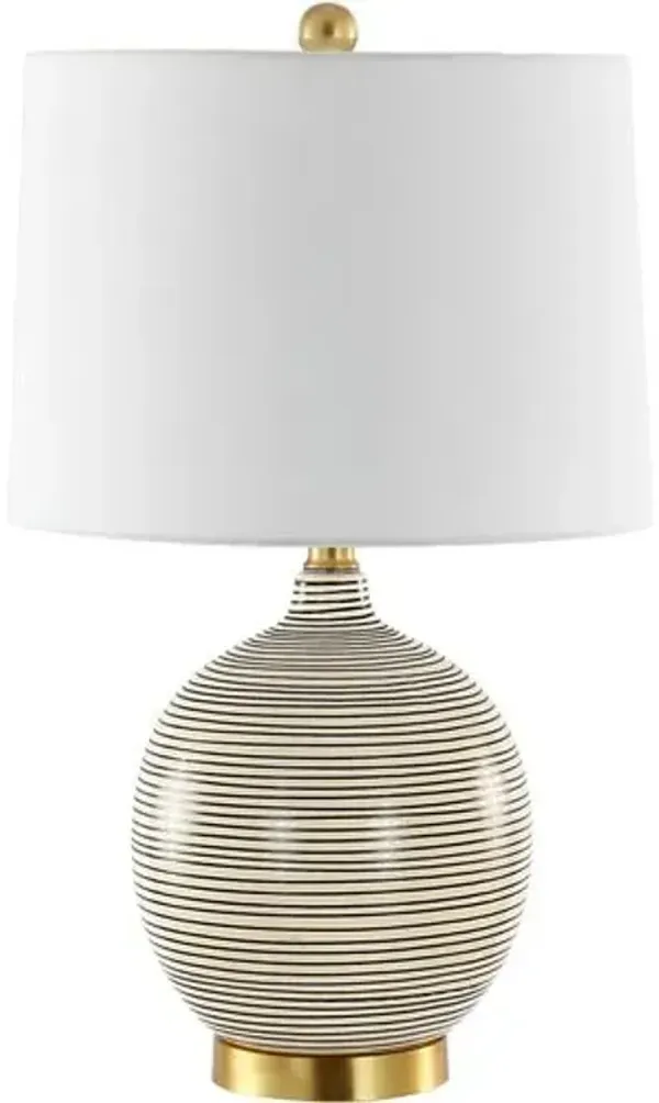 Kia Ceramic Table Lamp - Gray Stripe