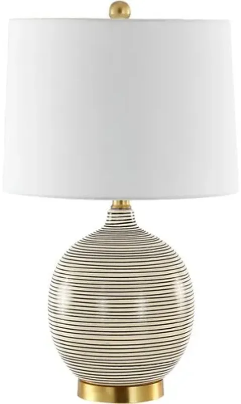 Kia Ceramic Table Lamp - Gray Stripe