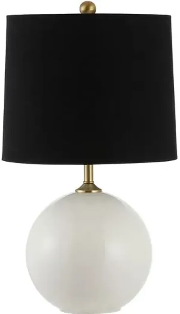 Reese Glass Table Lamp - White/Black
