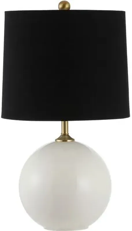 Reese Glass Table Lamp - White/Black