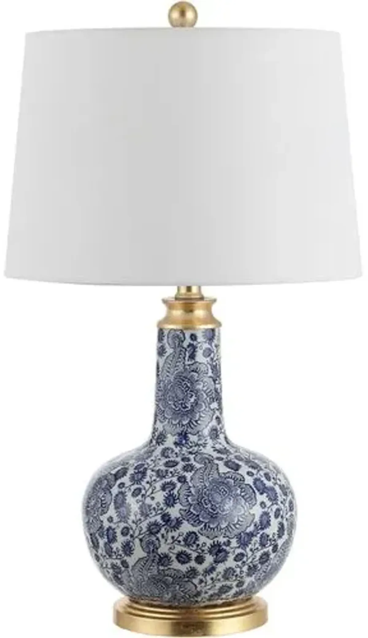 Lisa Ceramic Table Lamp - Blue Rosette