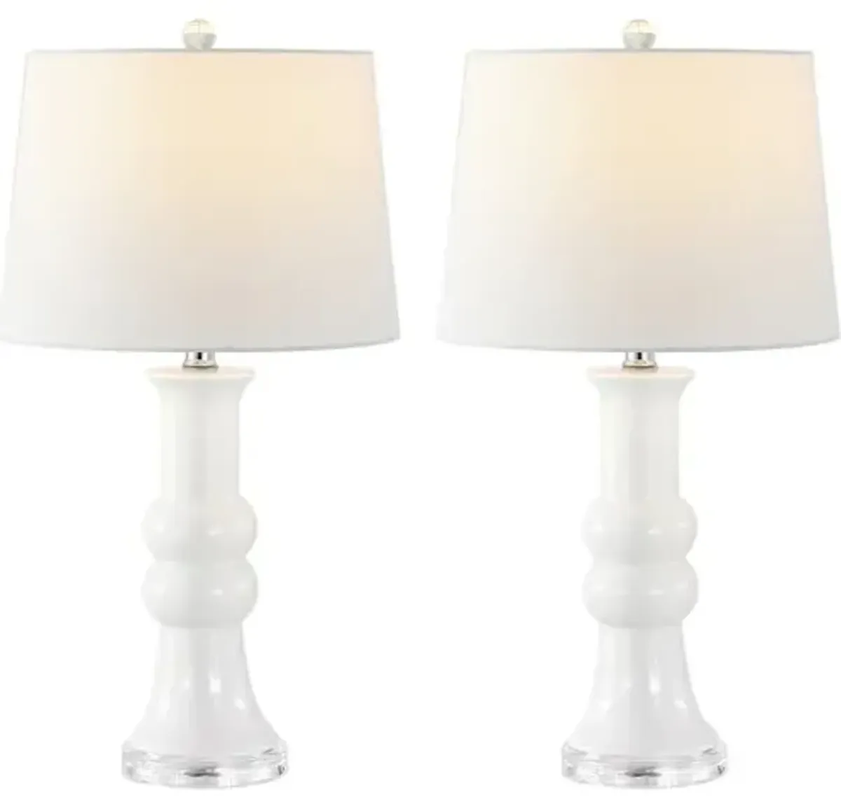 Set of 2 Lexi Ceramic Table Lamps - White