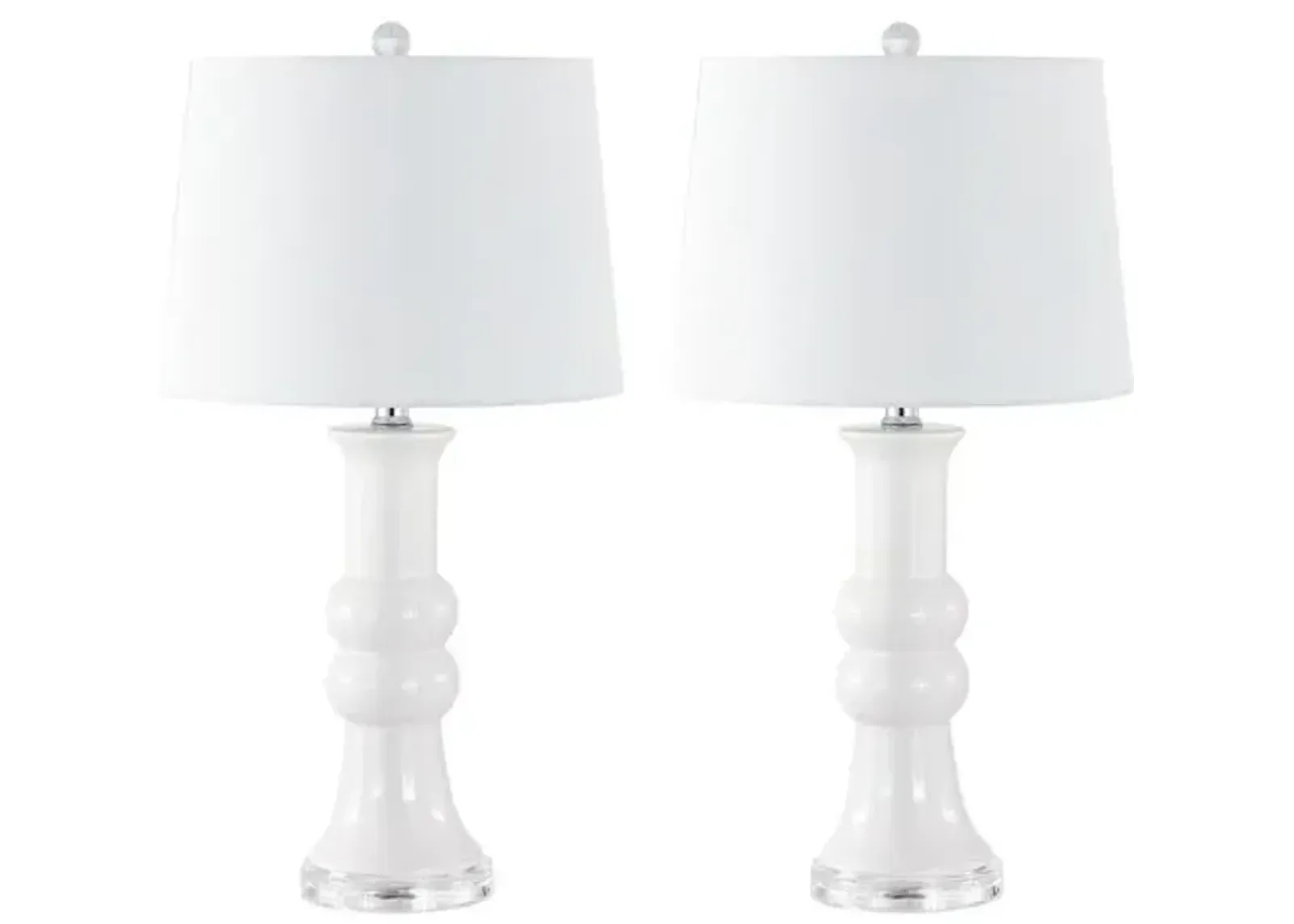 Set of 2 Lexi Ceramic Table Lamps - White