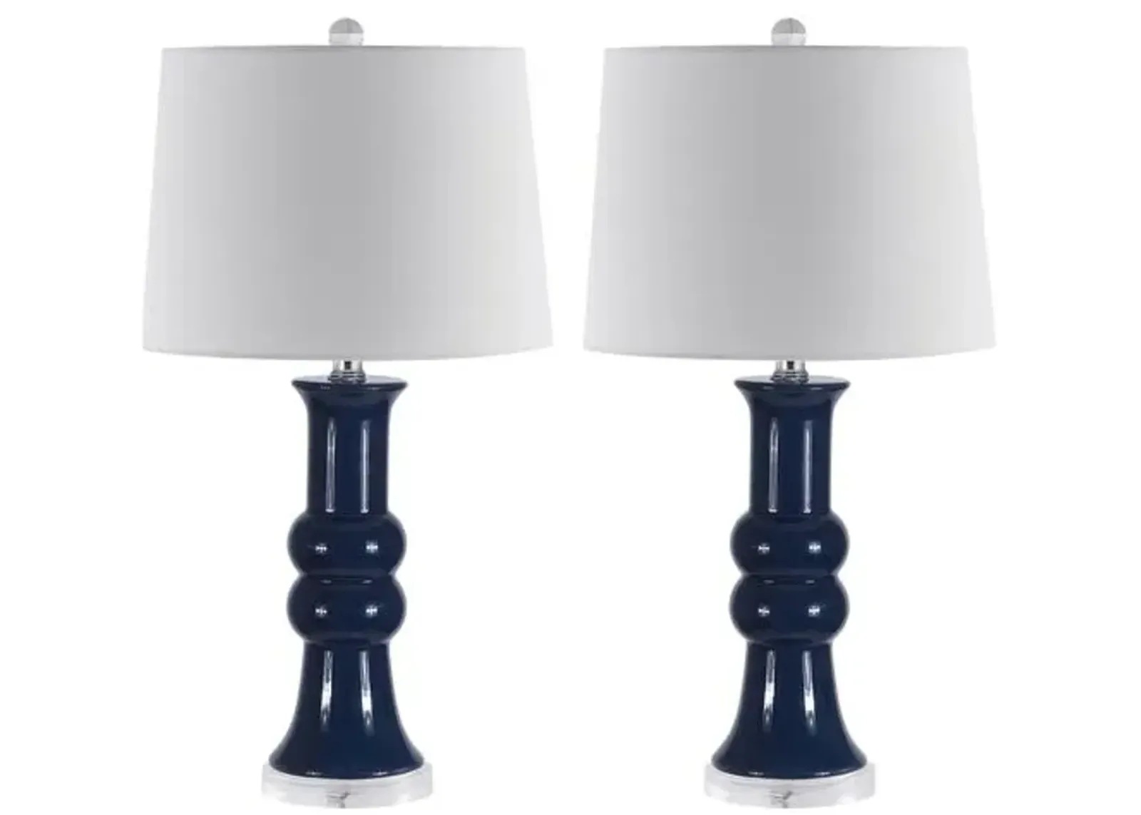 Set of 2 Lexi Ceramic Table Lamps - Navy Blue